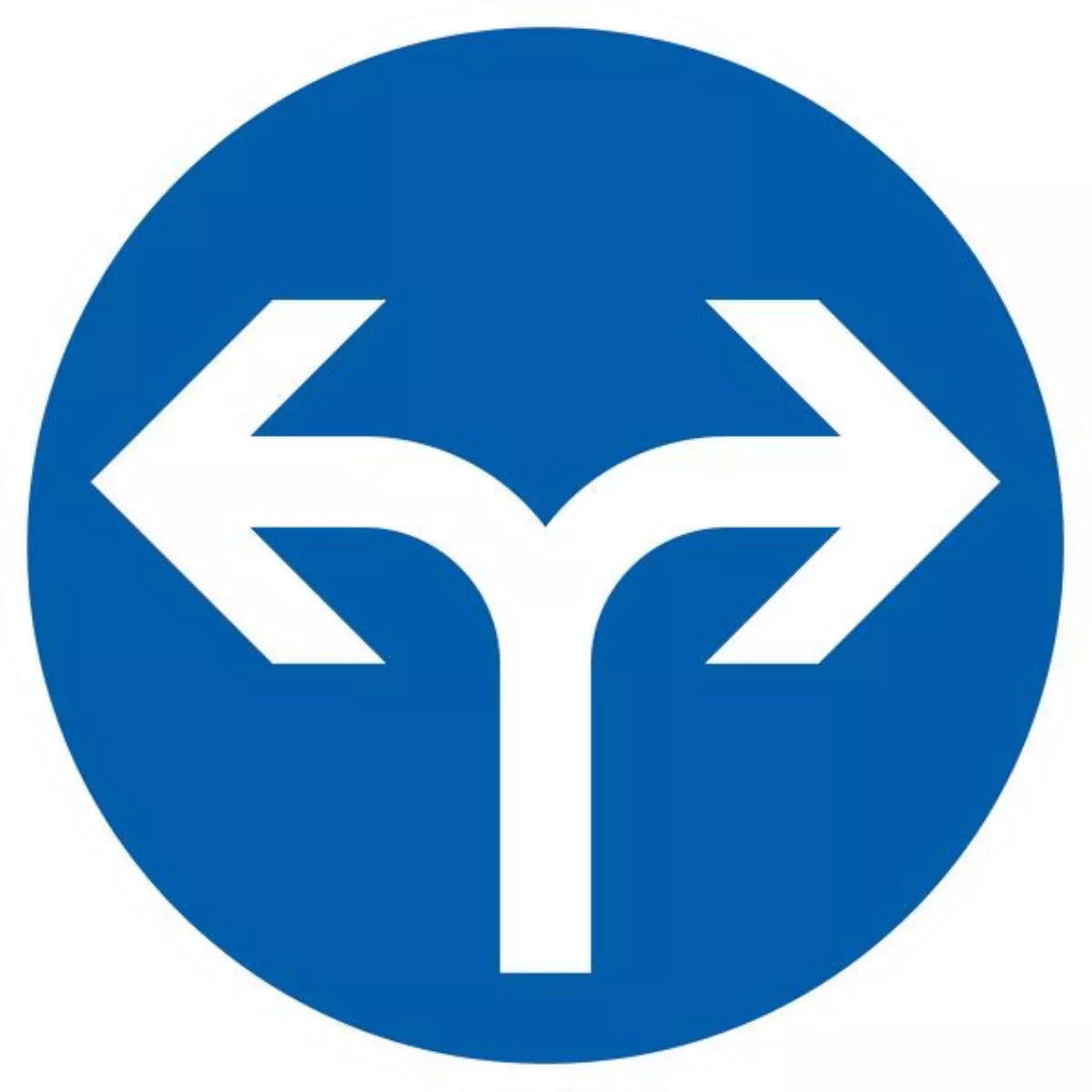 Verkehrszeichen VZ214-30 Vorgeschriebene Fahrtrichtung rechts oder links