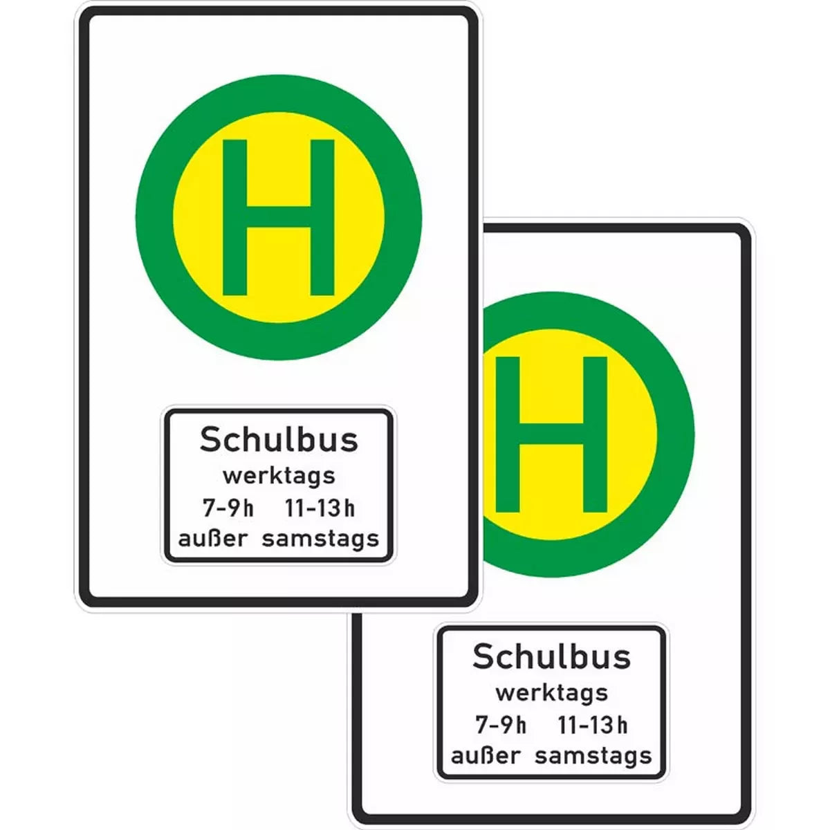Verkehrszeichen VZ224-41 Schulbushaltestelle mit Zusatzzeichen 1042-36 doppelseitig
