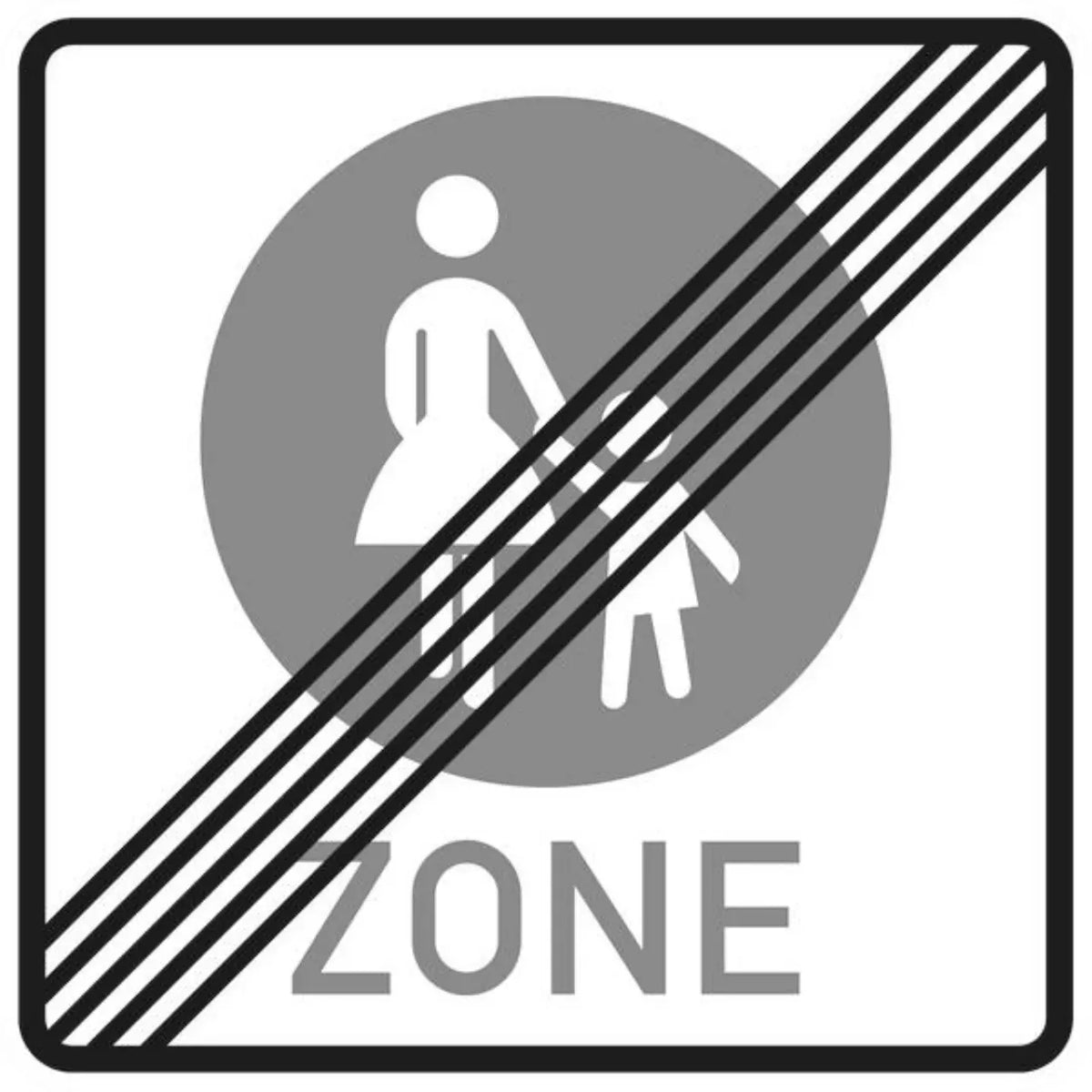 Verkehrszeichen VZ242.2 Ende einer Fußgängerzone