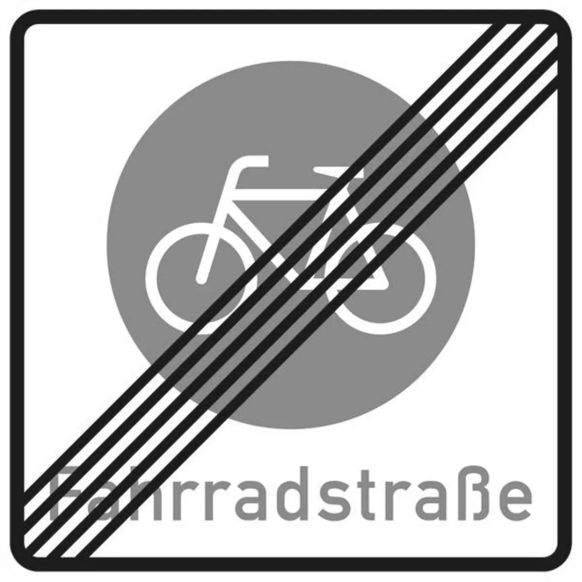 Verkehrszeichen VZ244.2 Ende einer Fahrradstraße
