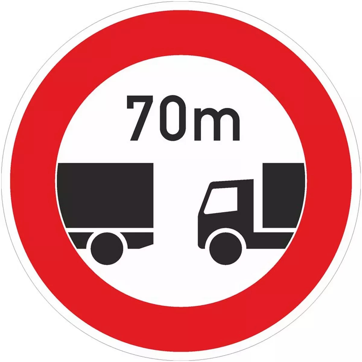 Verkehrszeichen VZ273 Verbot des Unterschreitens des angegebenen Mindestabstands