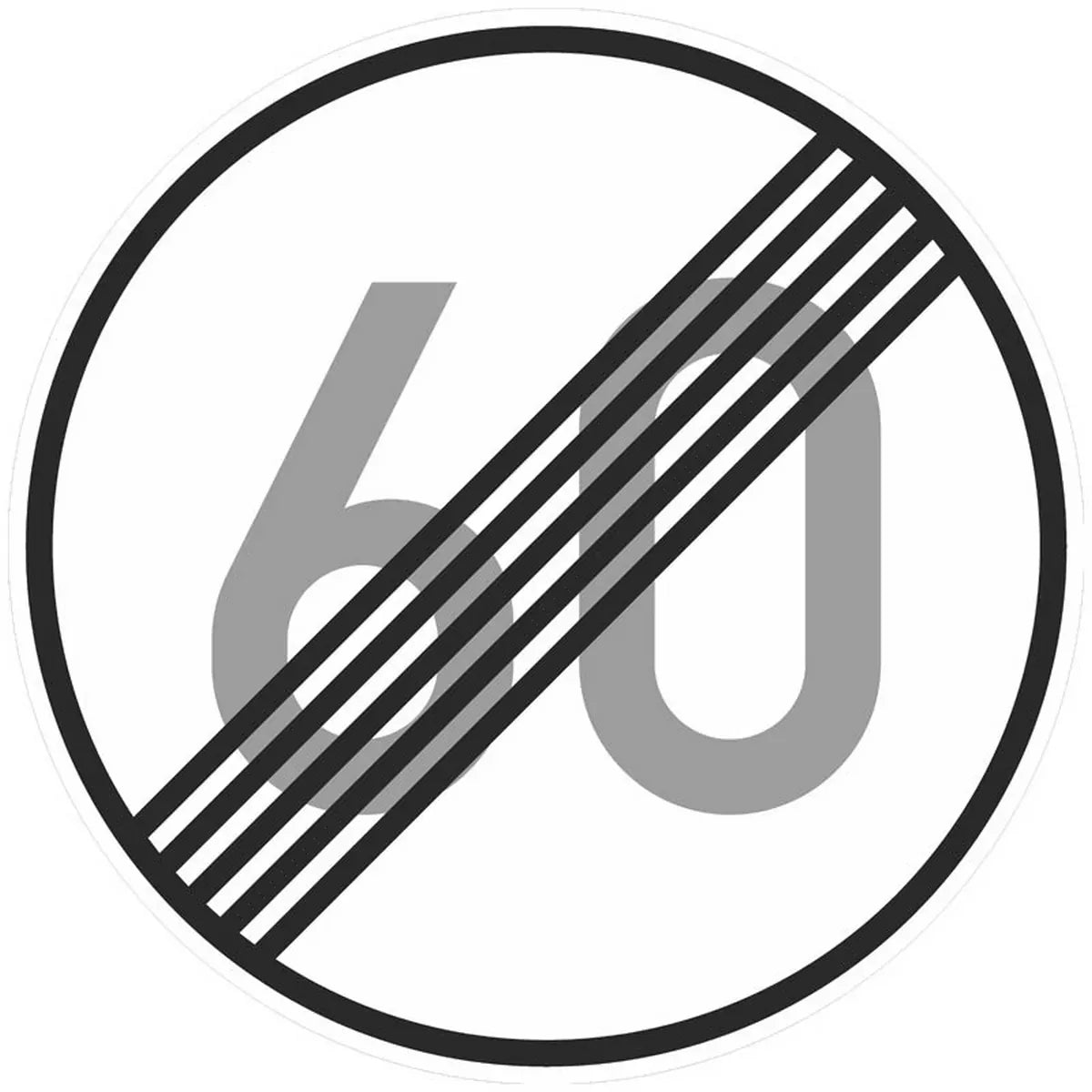 Verkehrszeichen VZ278-5 Ende der zulässigen Höchstgeschwindigkeit 5 km/h