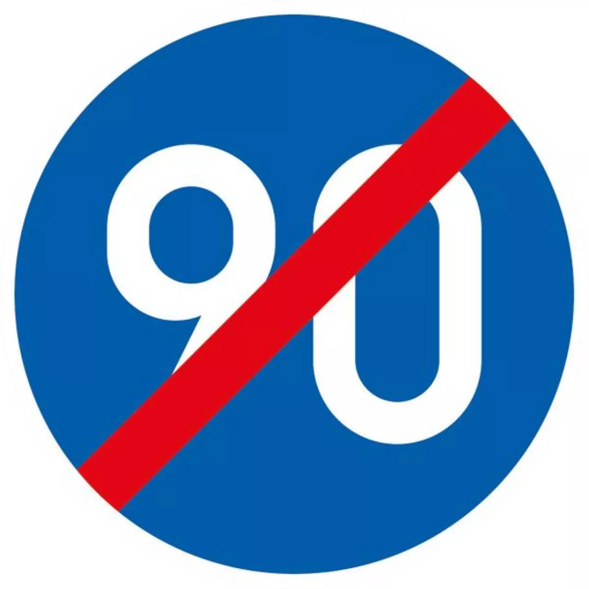 Verkehrszeichen VZ279-90 Ende der vorgeschriebenen Mindestgeschwindigkeit 90 km/h