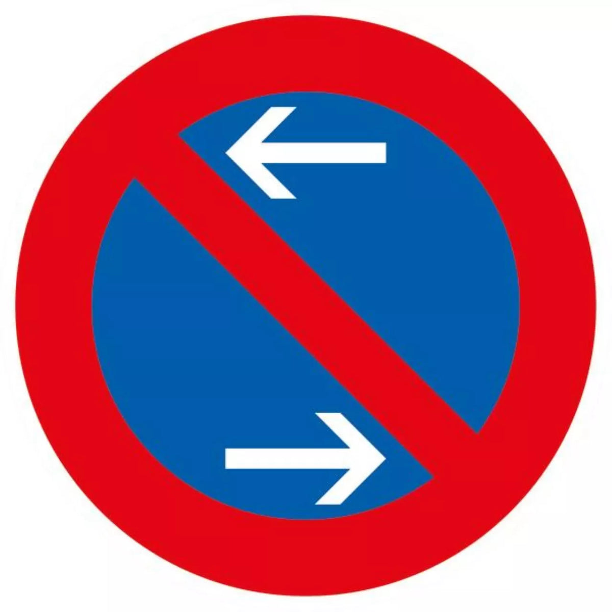 Verkehrszeichen VZ286-30 Eingeschränktes Haltverbot Mitte, Aufstellung rechts