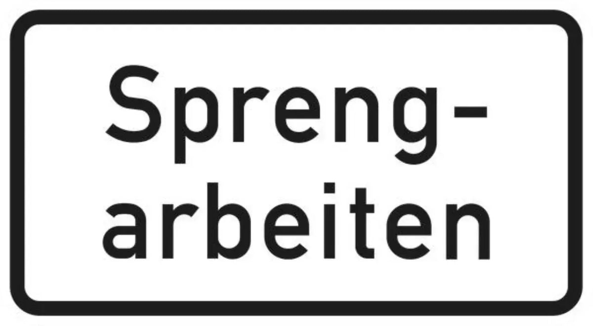 Verkehrszeichen VZ1007-36 Sprengarbeiten