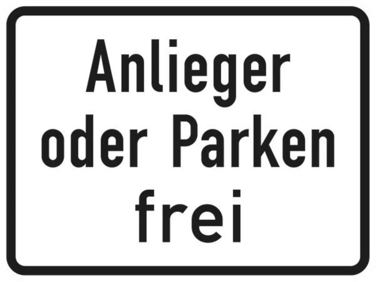 Verkehrszeichen VZ1020-31 Anlieger oder Parken frei
