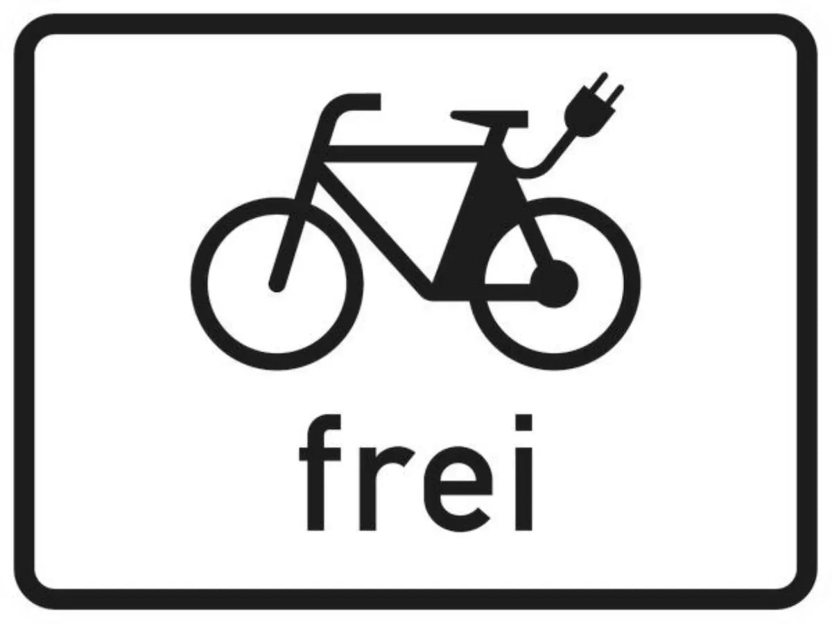 Verkehrszeichen VZ1022-13 E-Bikes frei