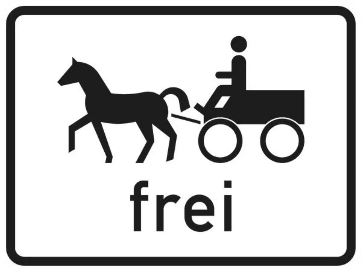 Verkehrszeichen VZ1024-18 Gespannfuhrwerke frei