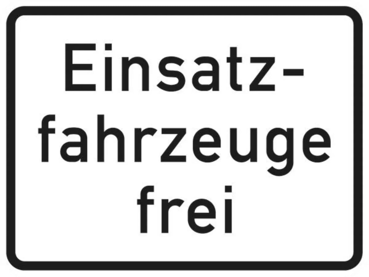 Verkehrszeichen VZ1026-33 Einsatzfahrzeuge frei