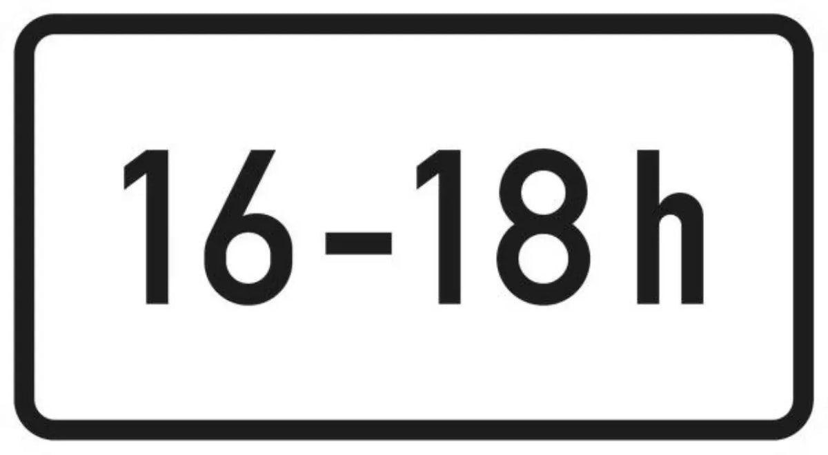 Verkehrszeichen VZ1040-30 Zeitliche Beschränkung
