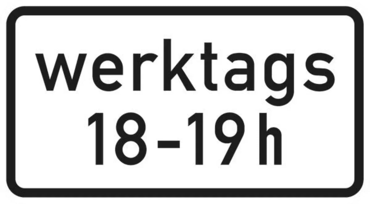 Verkehrszeichen VZ1042-31 Zeitliche Beschränkung
