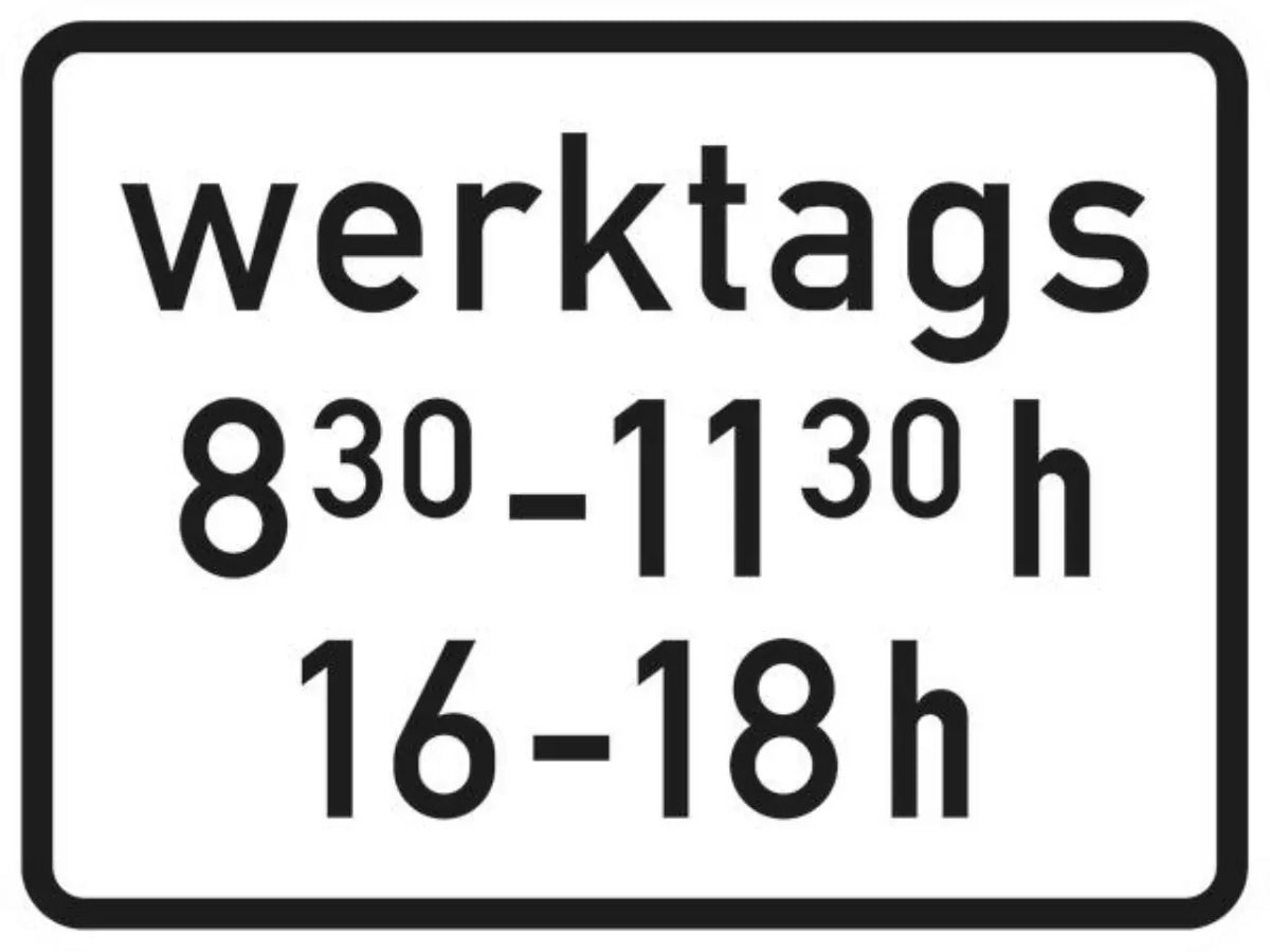Verkehrszeichen VZ1042-32 Zeitliche Beschränkung