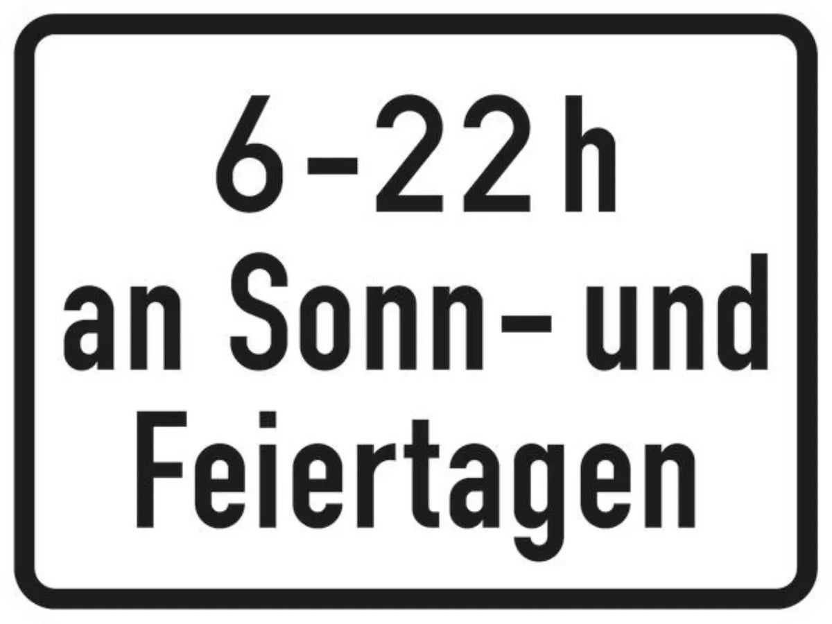 Verkehrszeichen VZ1042-35 Zeitliche Beschränkung
