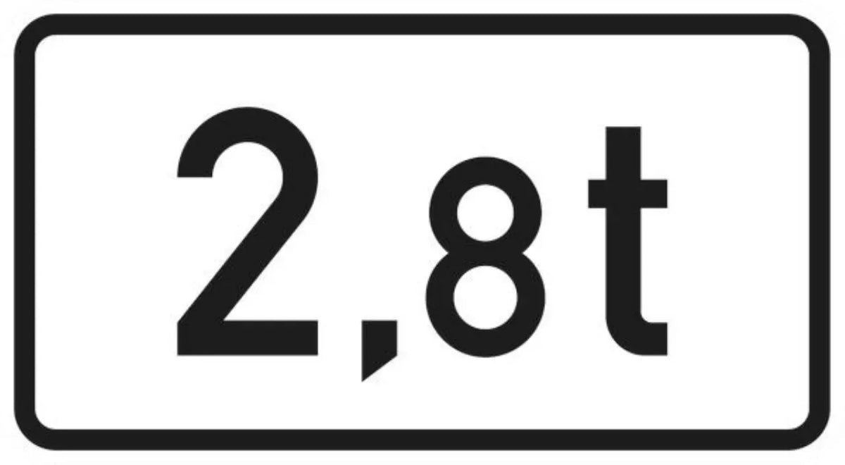 Verkehrszeichen VZ1060-33 Massenangaben - 2,8 t