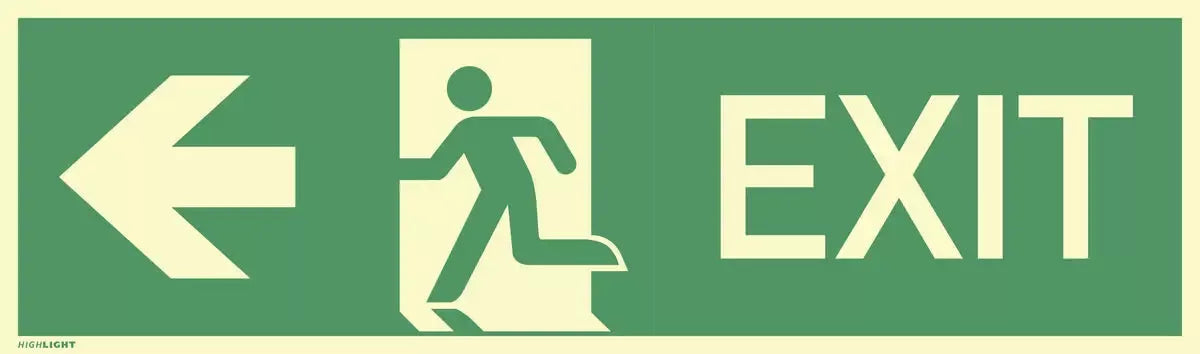 EXIT Alu, langnachleuchtend, 160-mcd, 390x115 mm