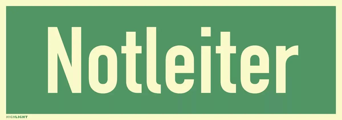 Notleiter, Kunststoff, langnachleuchtend, 160-mcd, 297x105 mm