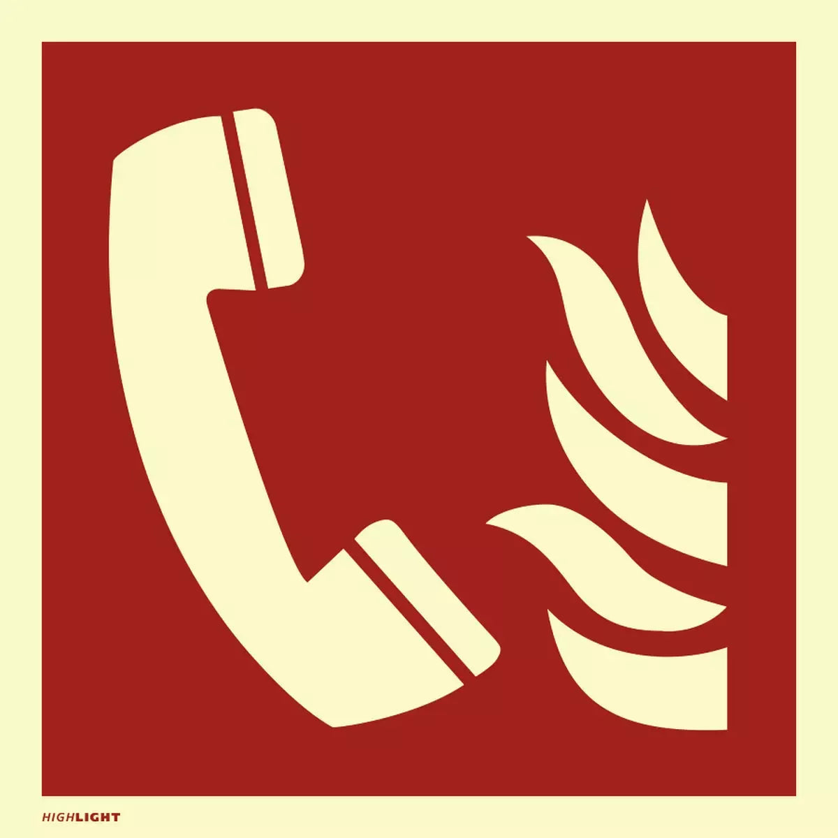 Brandmeldetelefon, Symbolschild, ISO 7010
