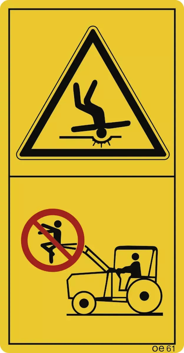 Den Lader nicht als Hebeplattform für Personen benutzen (Hochformat), Symbolschild, ISO 11684