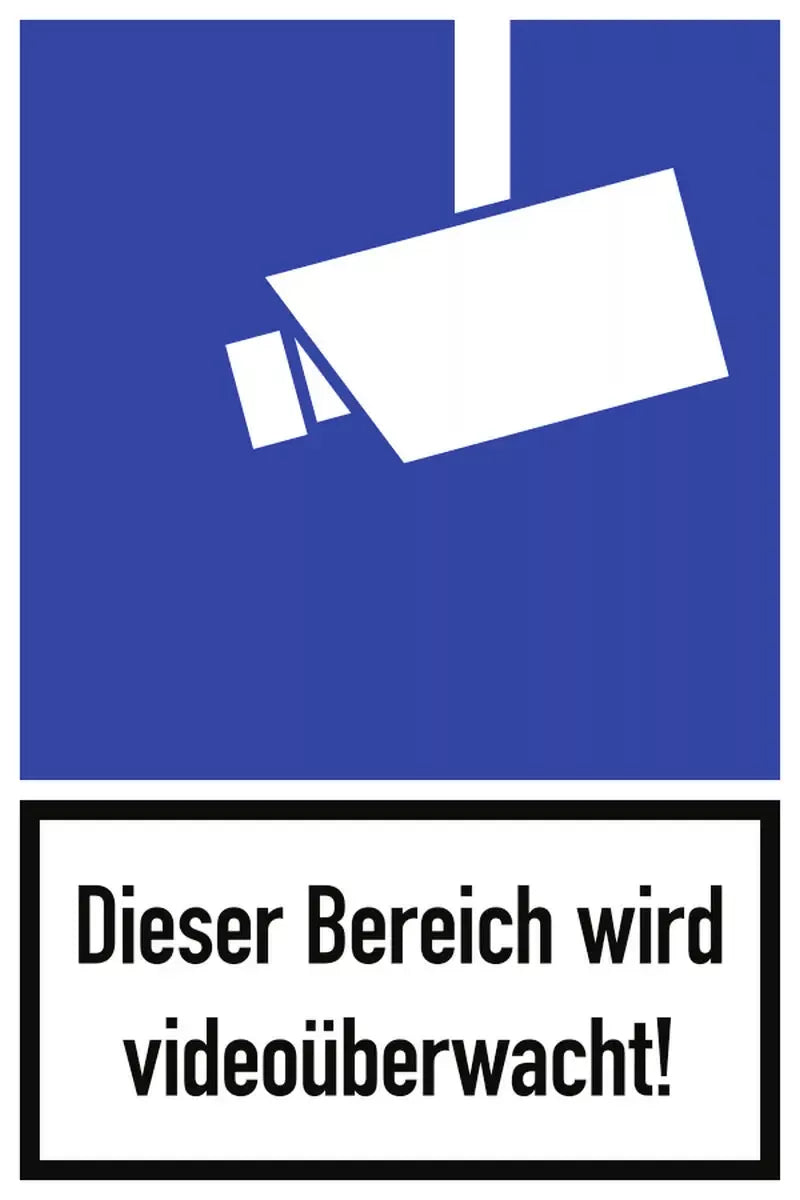 Dieser Bereich wird videoüberwacht!, Kombischild, DIN 33450