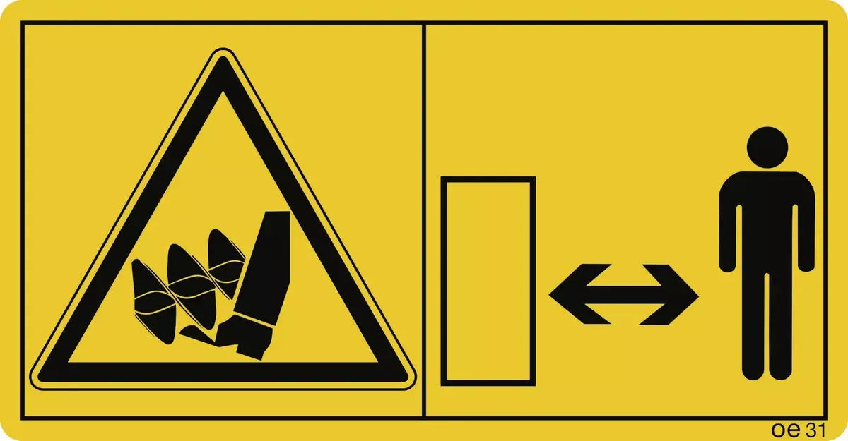 Gefahr durch sich drehende Schnecke (Querformat), Symbolschild, ISO 11684