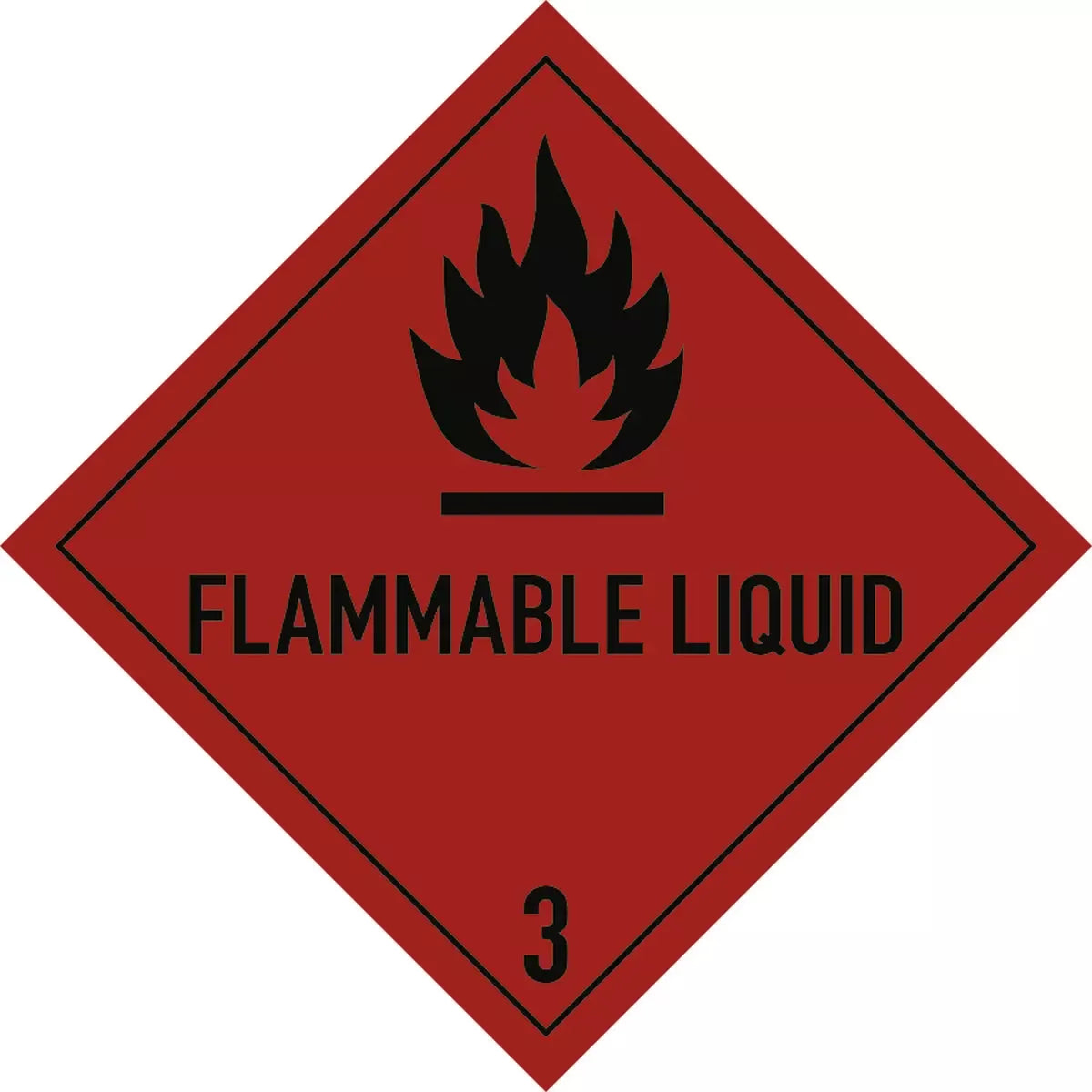 Gefahrzettel Klasse 3 Text FLAMMABLE LIQUID, Kombischild, ADR