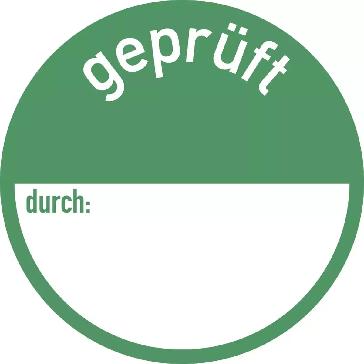 geprüft durch:, Textschild