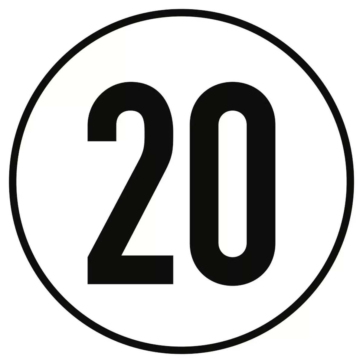 Geschwindigkeitsschild 20 km/h, Textschild, StVZO