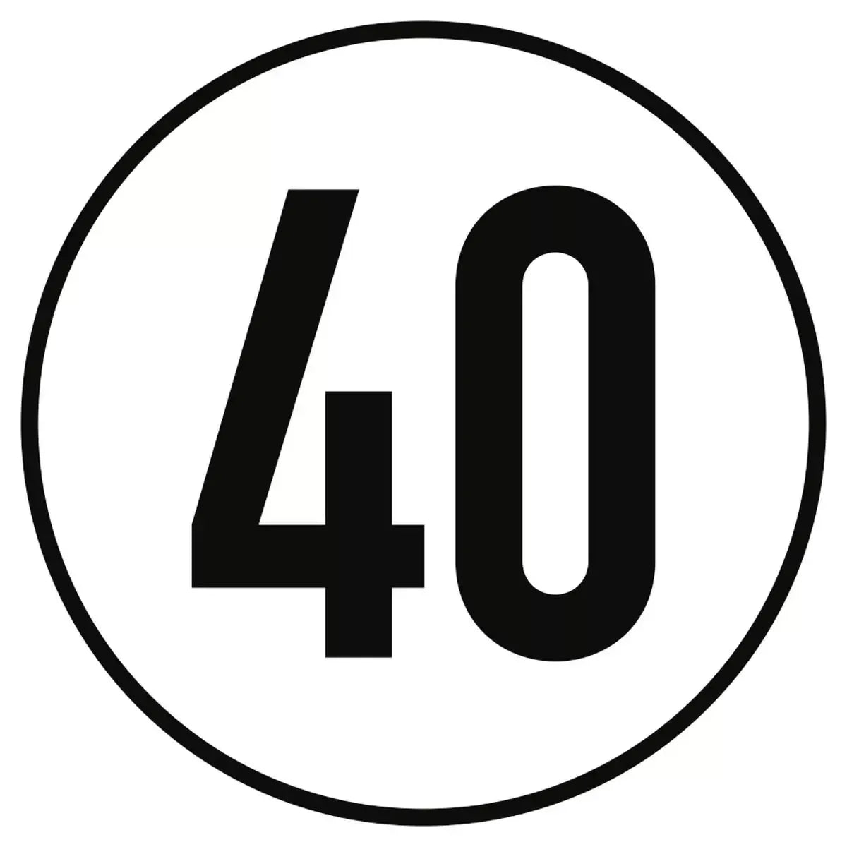 Geschwindigkeitsschild 40 km/h, Textschild, StVZO