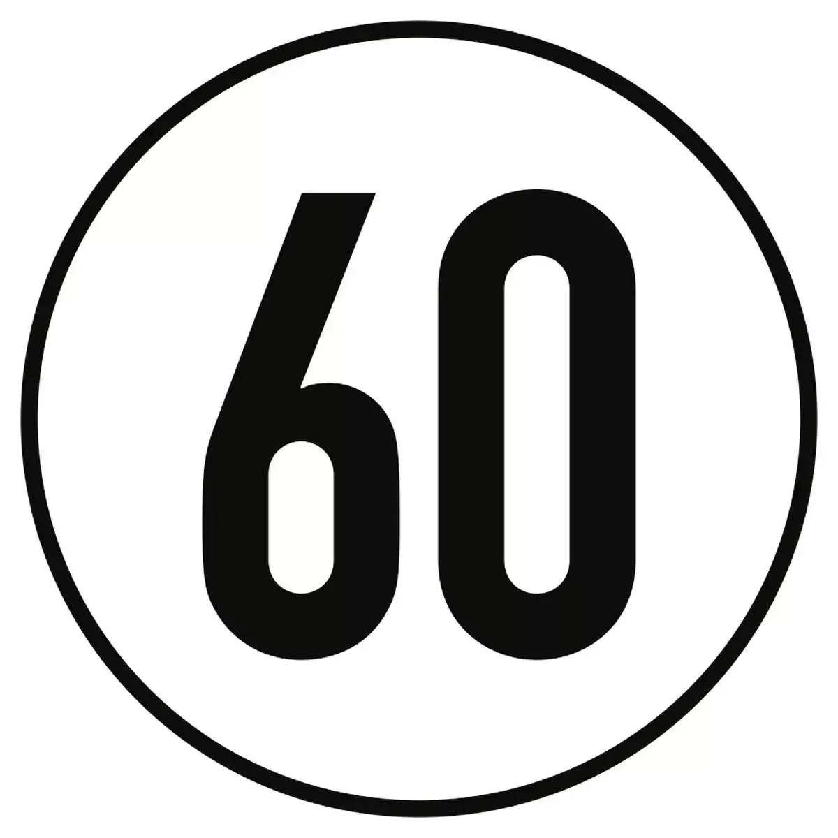 Geschwindigkeitsschild 60 km/h, Textschild, StVZO