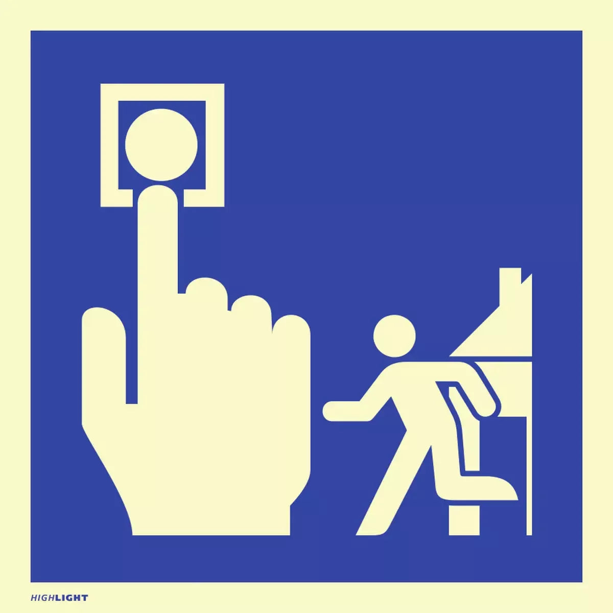 Hausalarm (Brandmelder-Evakuierung), Symbolschild