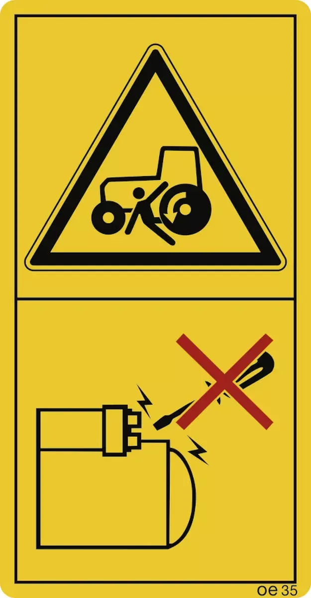 Motor nur vom Fahrersitz aus starten, (Hochformat), Symbolschild, ISO 11684