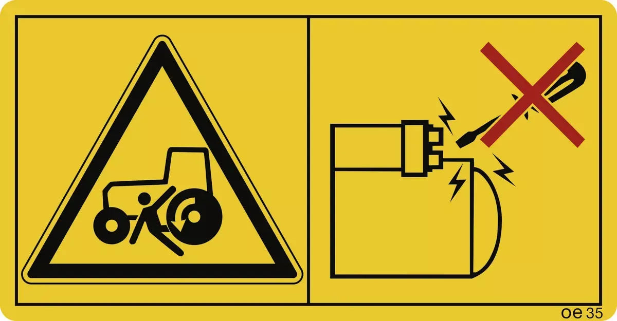 Motor nur vom Fahrersitz aus starten, (Querformat), Symbolschild, ISO 11684