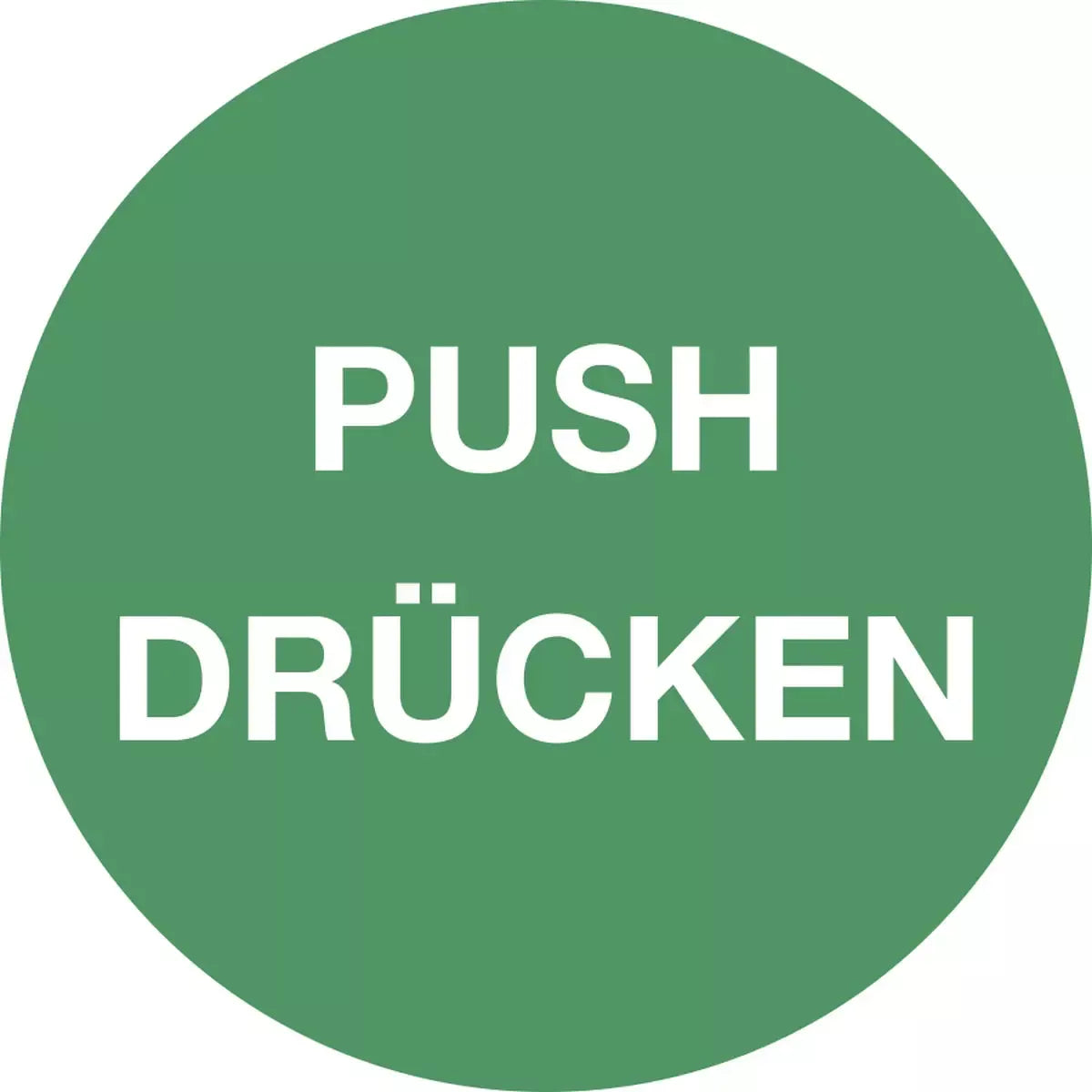 Piktogramm PUSH DRÜCKEN, Textschild