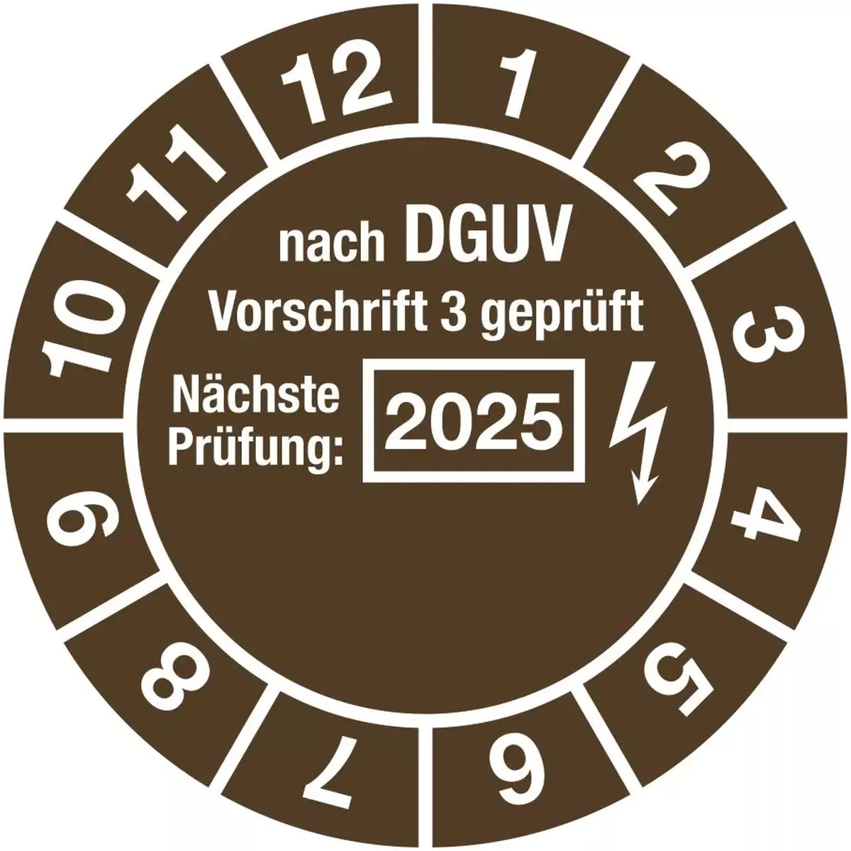 Prüfplakette nach DGUV Vorschrift 3 geprüft Nächste Prüfung 2025