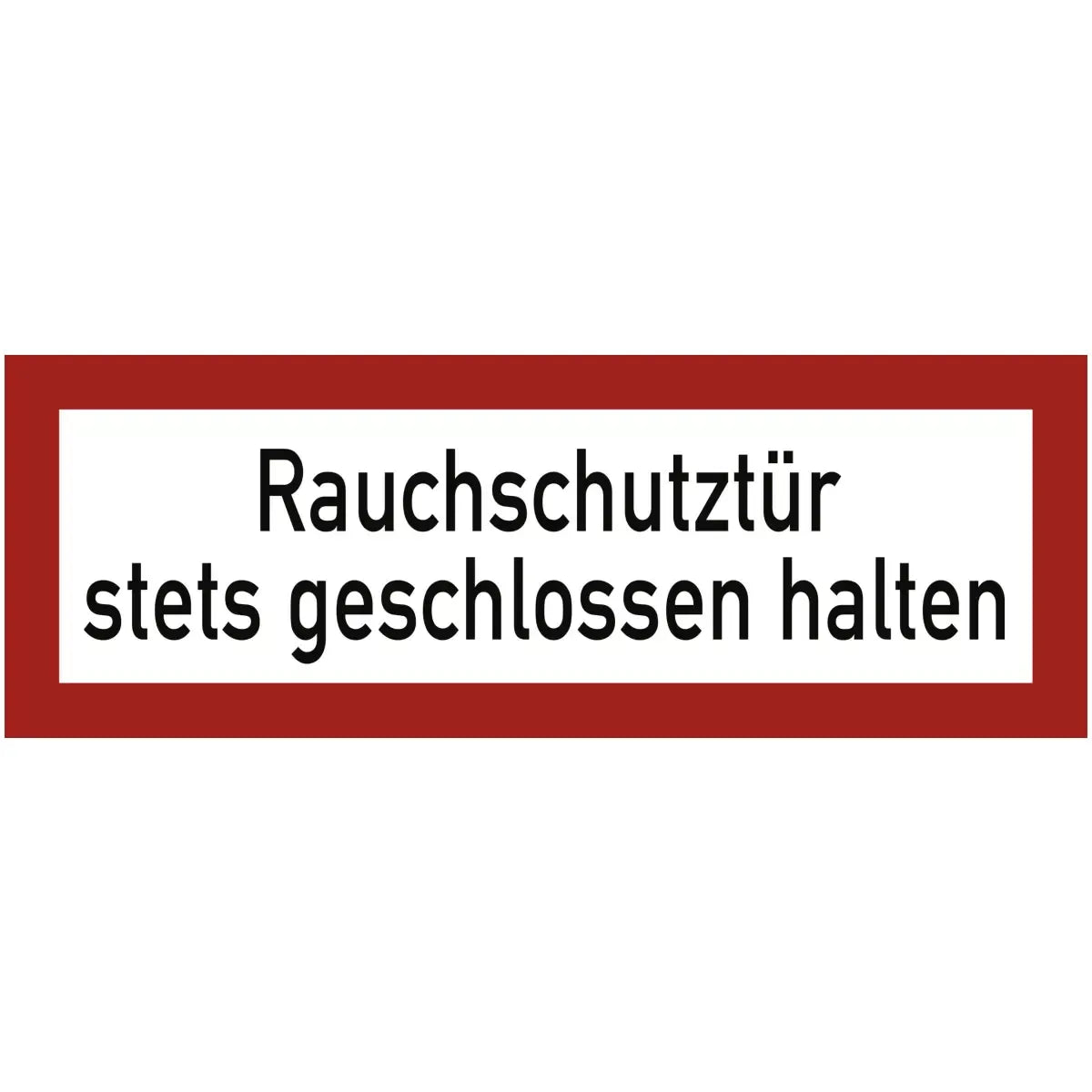 Rauchschutztür stets geschlossen halten, Textschild, DIN 4066
