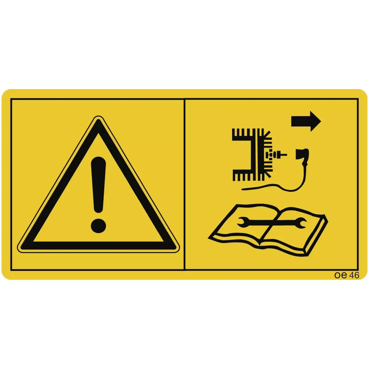 Vor Reparatur-, Wartungs- u. Reinigungsarbeiten ... (Querformat), Symbolschild, ISO 11684