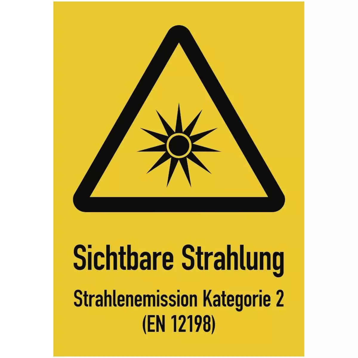 Warnzeichen (gelb) mit Standardsymbol und Text nach Ihren Angaben