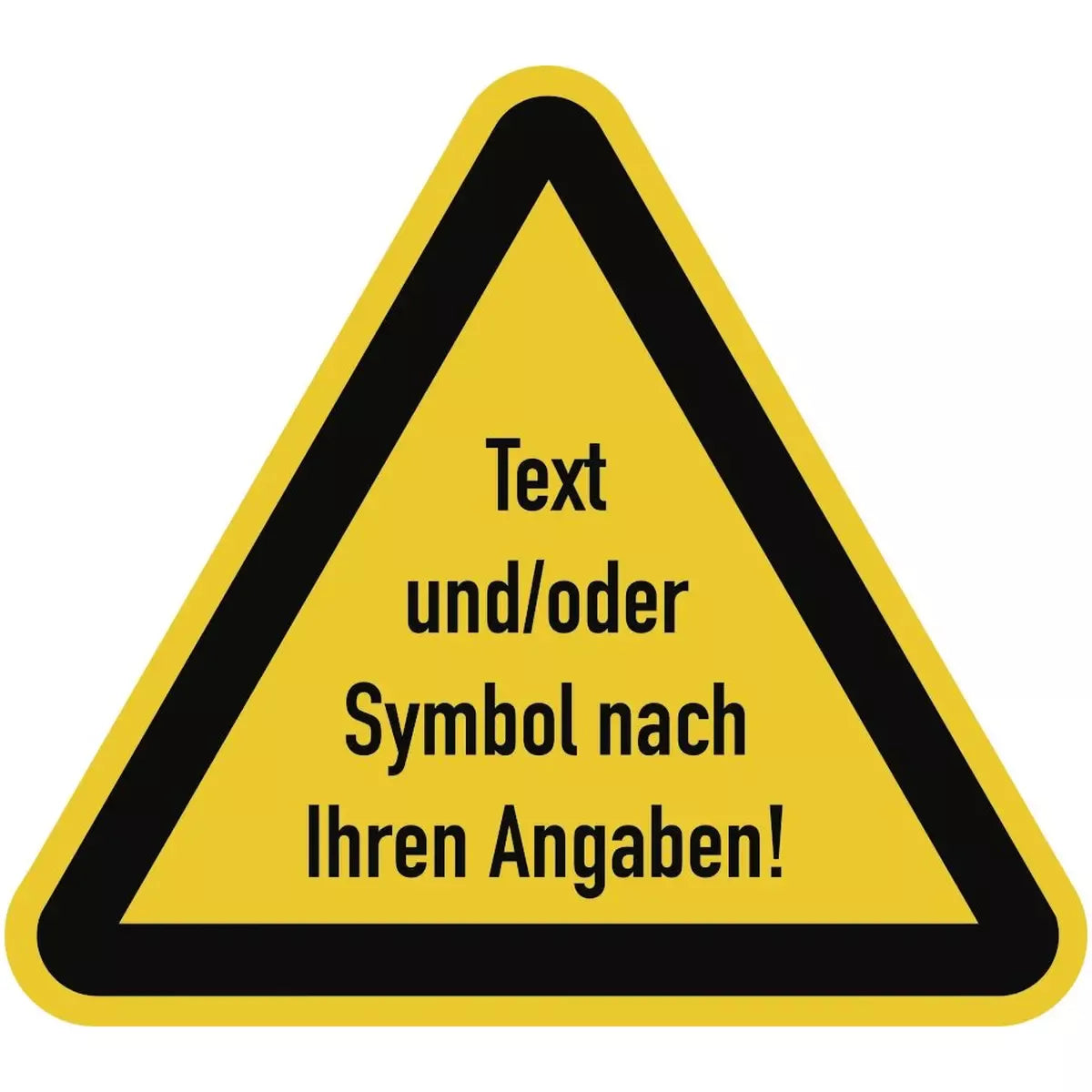 Warnzeichen - Text oder Standardsymbol nach Ihren Angaben