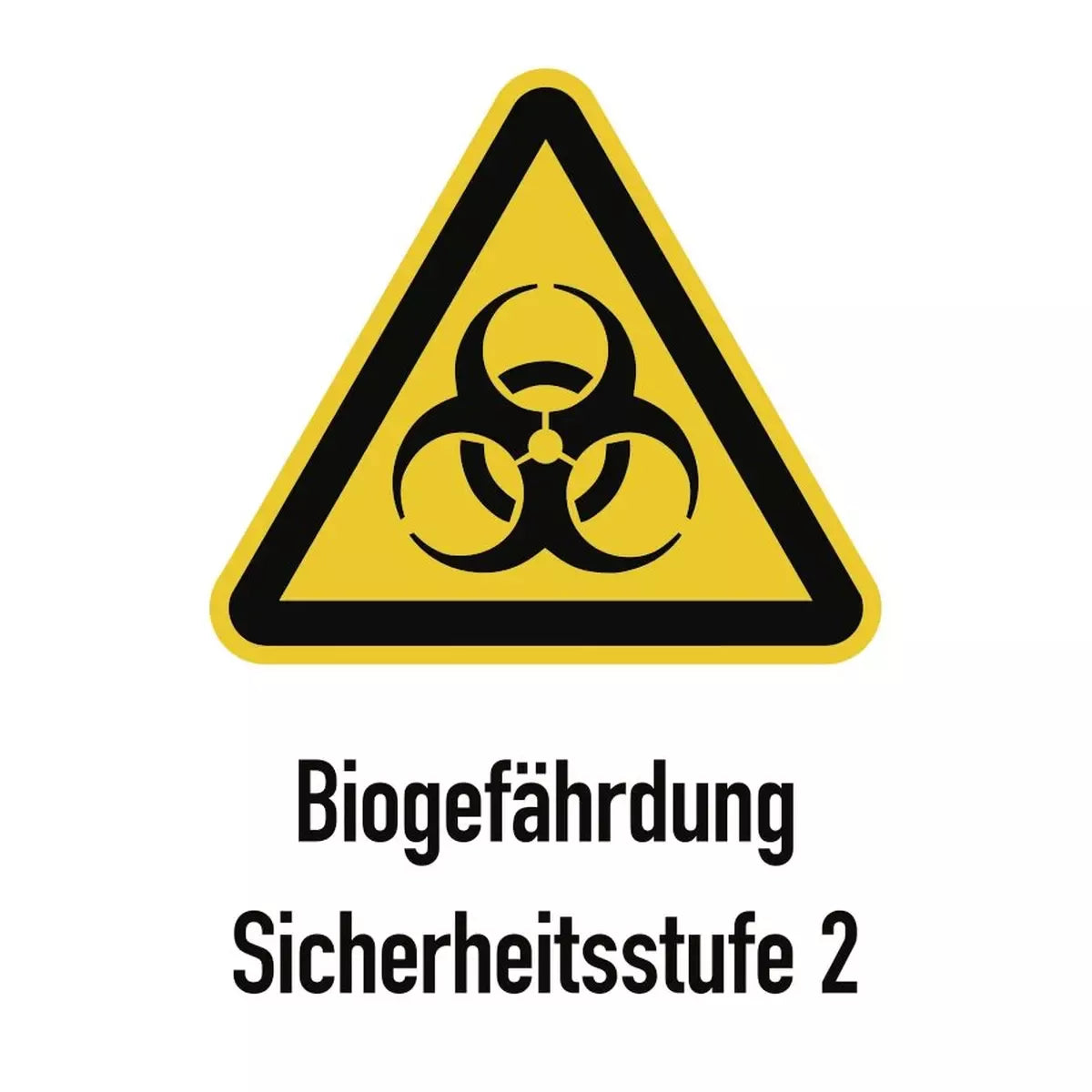 Warnzeichen (weiß) mit Standardsymbol und Text nach Ihren Angaben