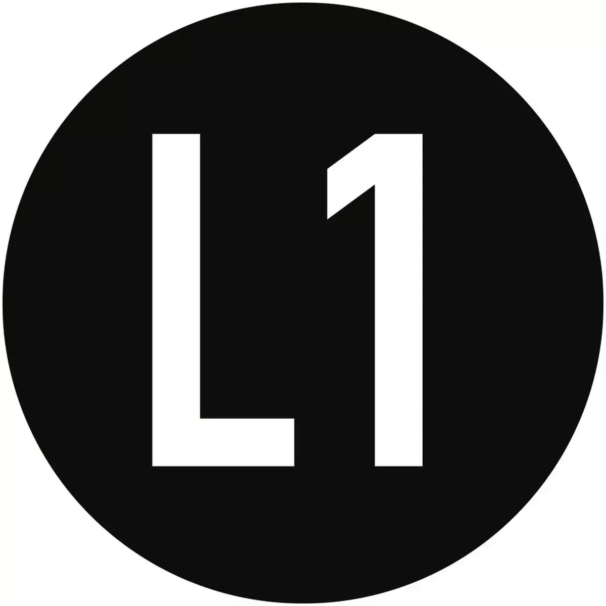 Wechselstromleiter Leitung 1, Textschild, DIN EN 60445