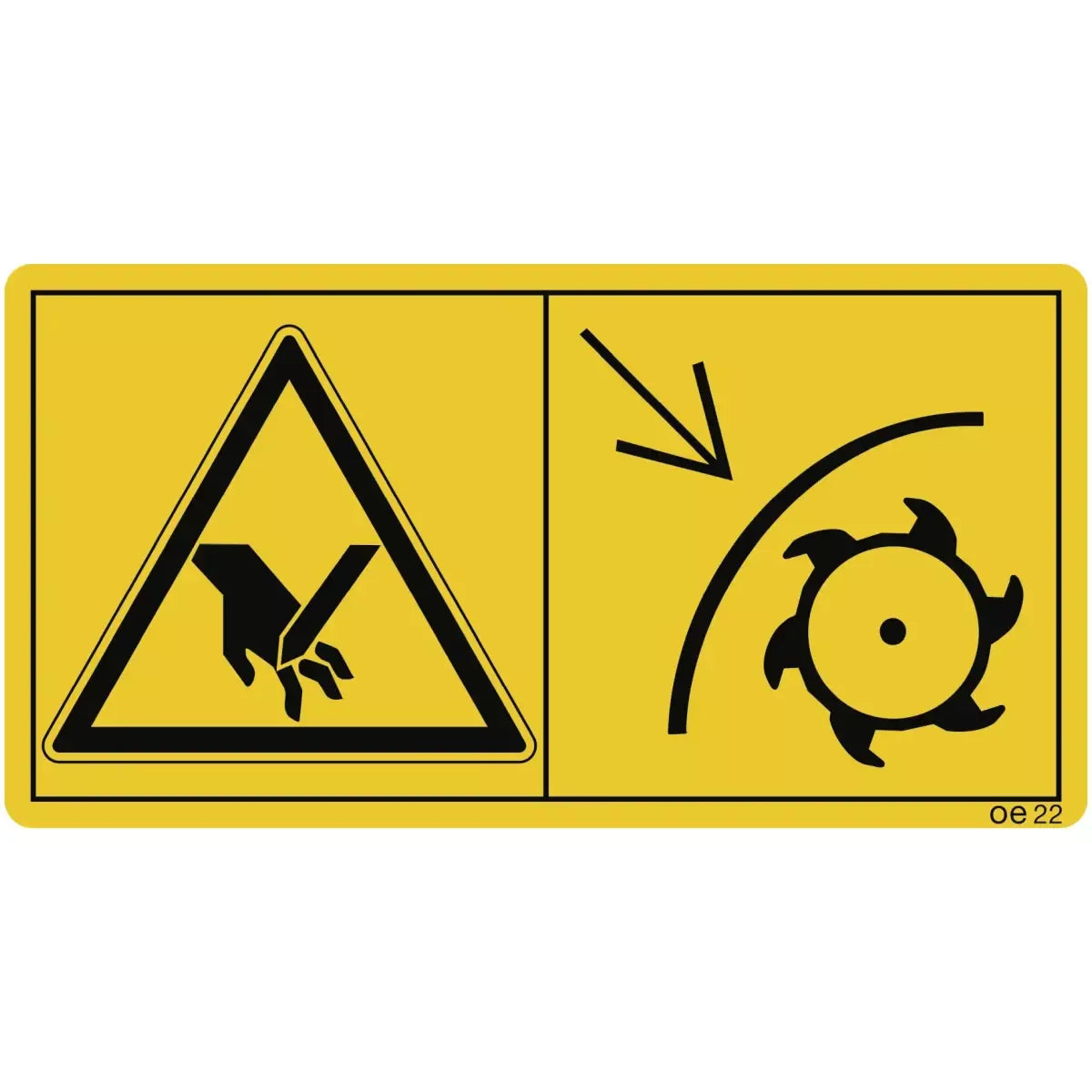 Zum Schleifen der Messer Schutzeinrichtung...(Querformat), Symbolschild, ISO 11684