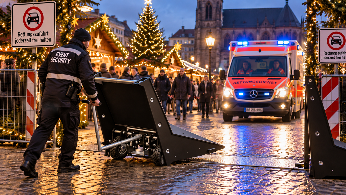 Mobile Sicherheitssperre L-Block Compact zur Miete