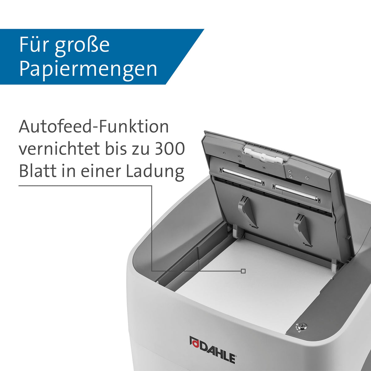 Aktenvernichter Dahle ShredMATIC 300 Schnitt 4x15 mm, 14-300 Blatt, 40 L