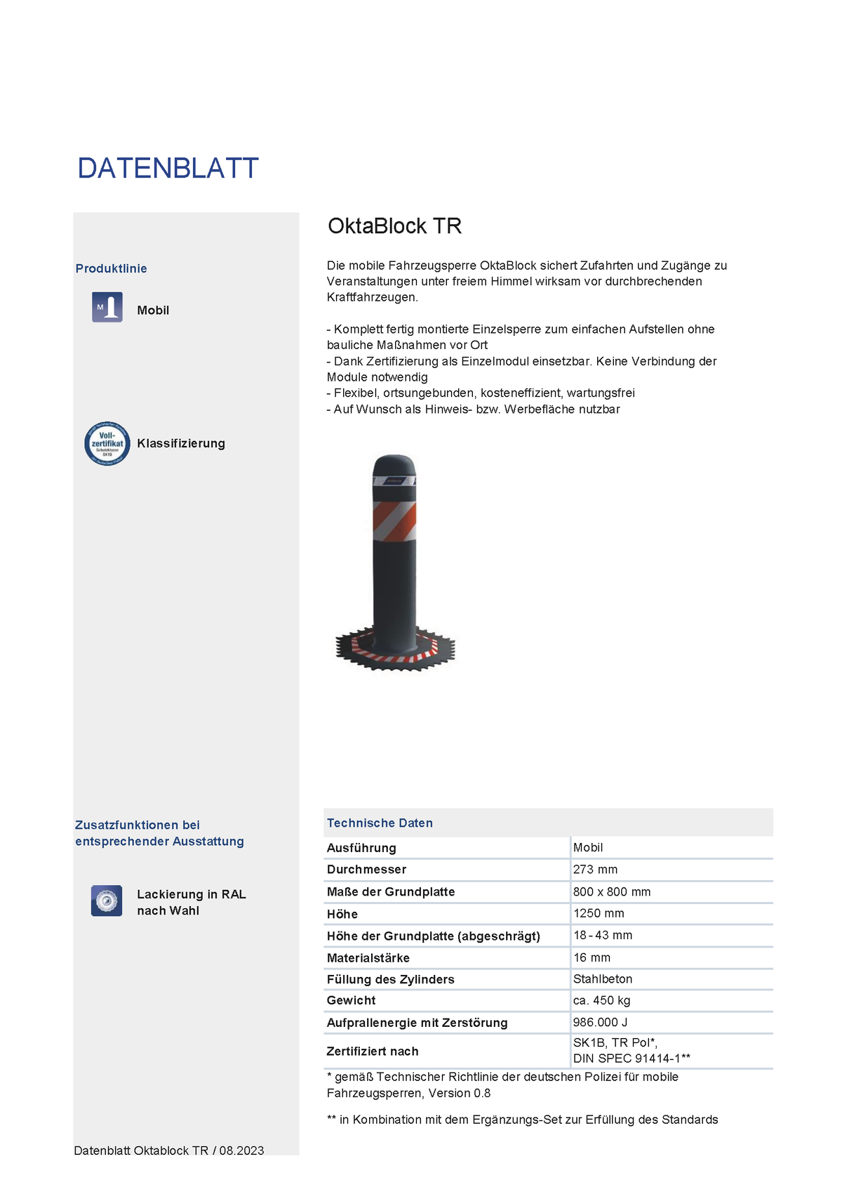Mobile Sicherheitssperre OktaBlock TR