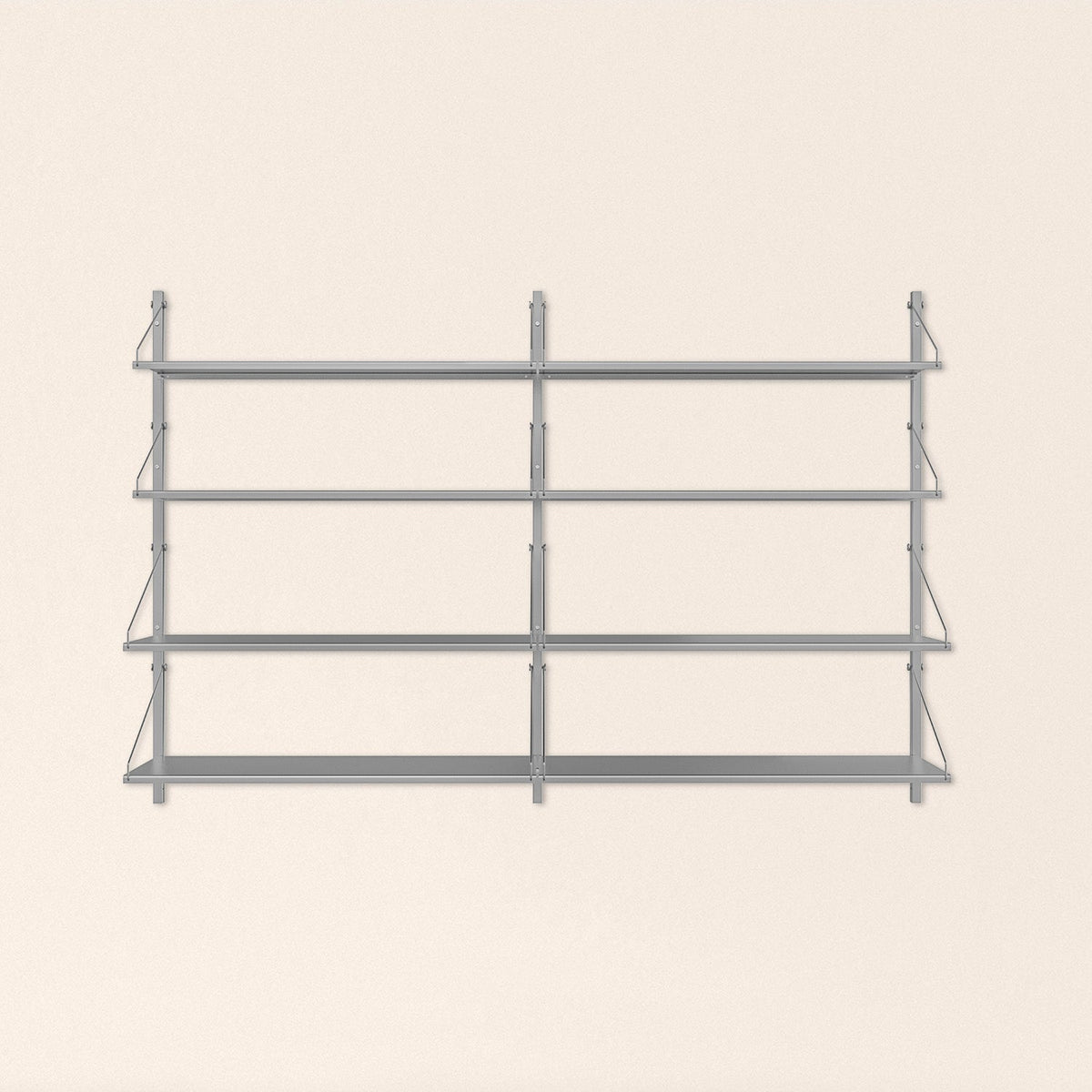 Shelf Library Stainless Steel | Double Section