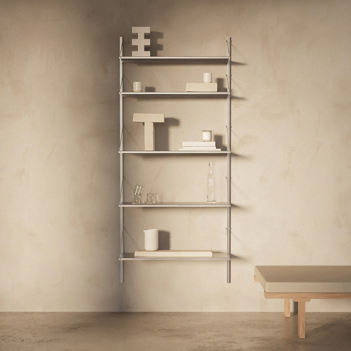 Shelf Library Stainless Steel | Single Section