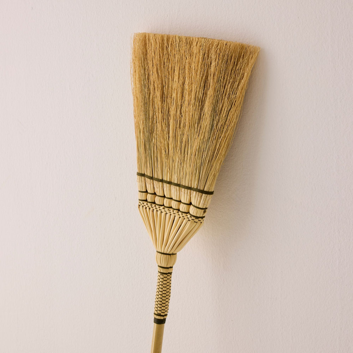 Bamboo Handle Broom - Natural & Olive