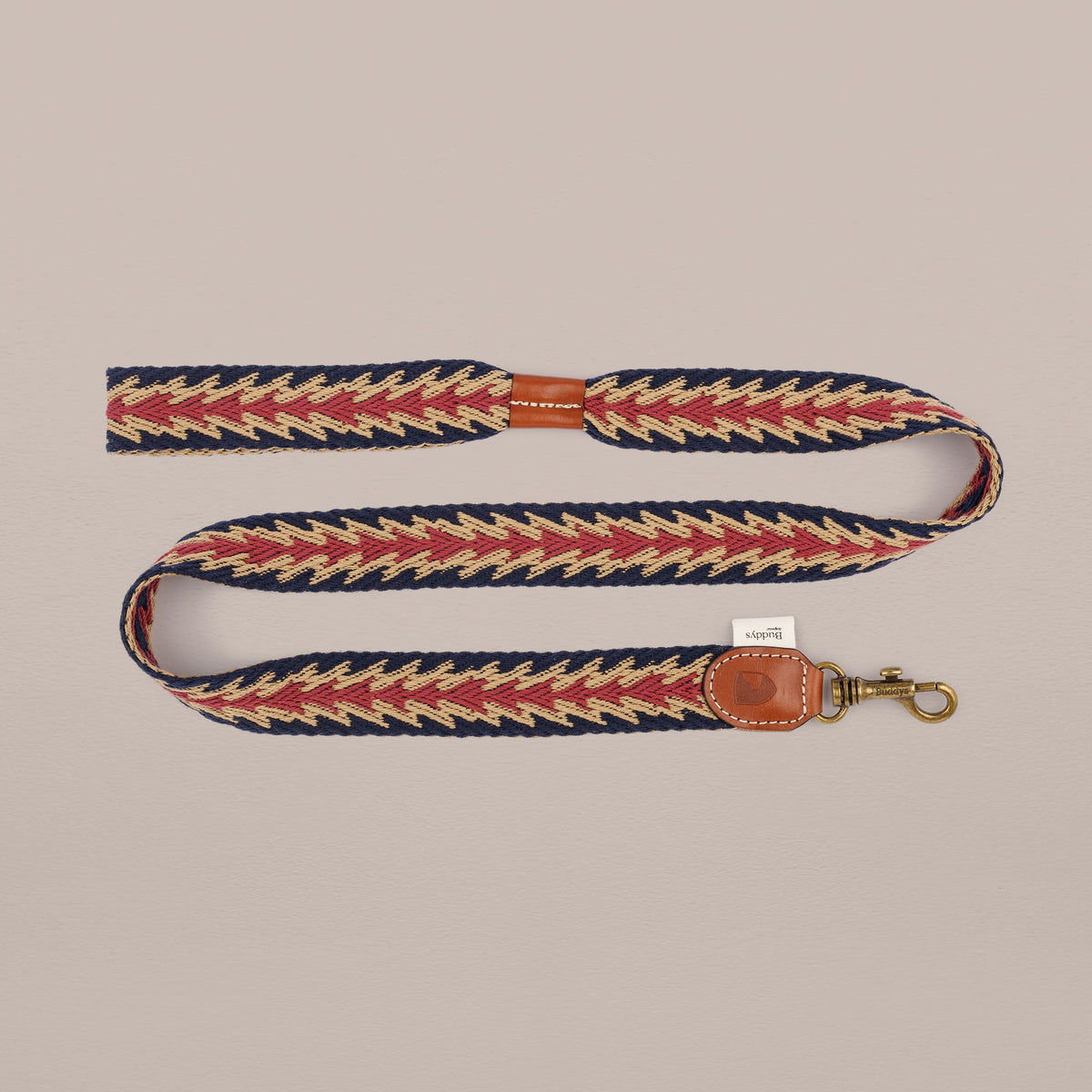 Peruvian Arrow Woven Cotton Dog Leash - Navy