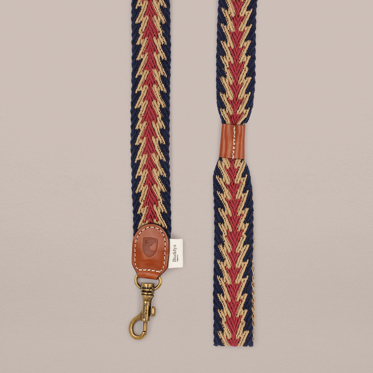 Peruvian Arrow Woven Cotton Dog Leash - Navy