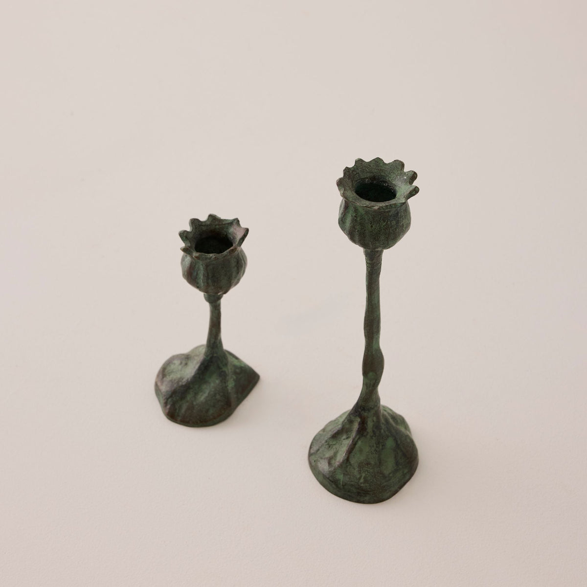 Bronze Poppy Candlestick